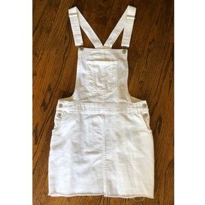 White Denim Overall Skirt